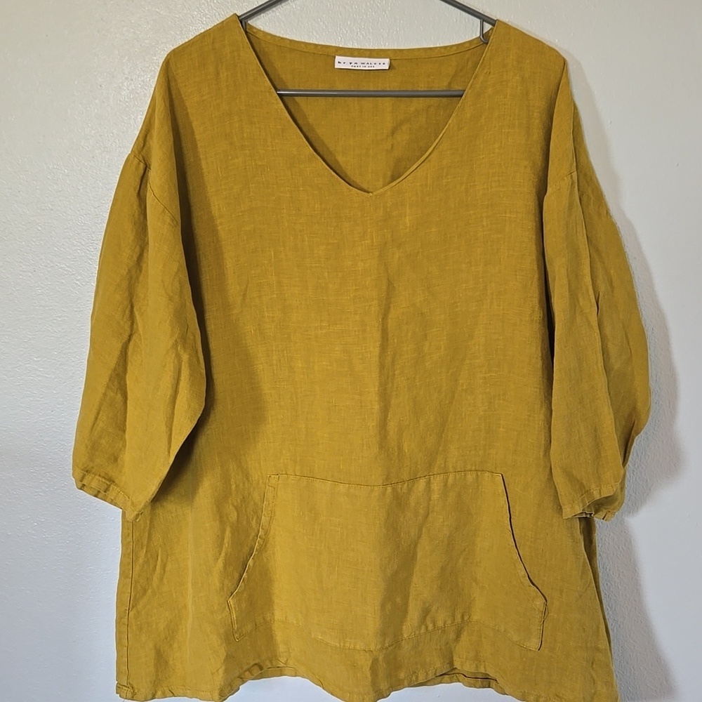 Bryn Walker | Chartreuse Judy Tunic Linen Top Size Medium